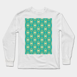 Retro Drop Shapes and Flowers Long Sleeve T-Shirt